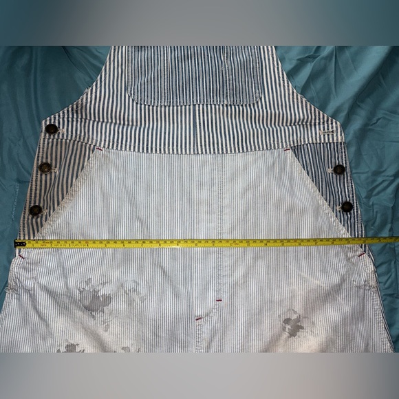 We The Free FP Railroad Stripe Distressed Overall Maxi Dress Blue size Large - Picture 13 of 14